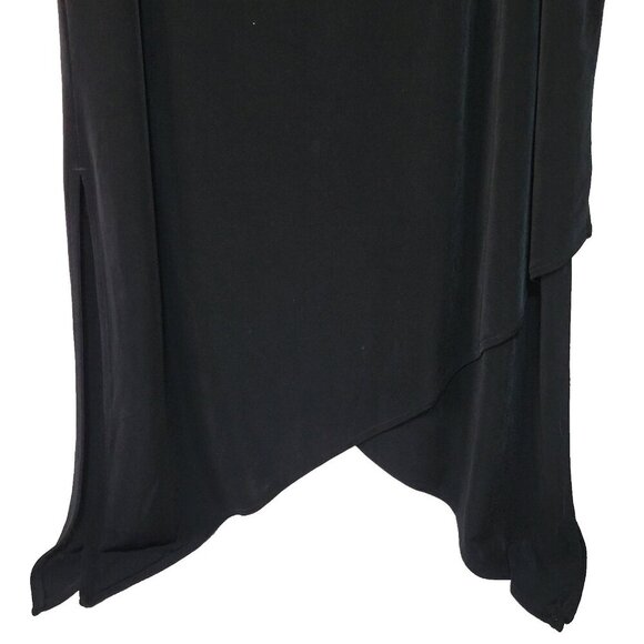 Chico’s Travelers Skirt XL Size 3 Black Handkerchief Hem Sexy Slinky - Picture 3 of 4